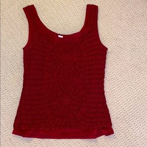 Red crochet tank top